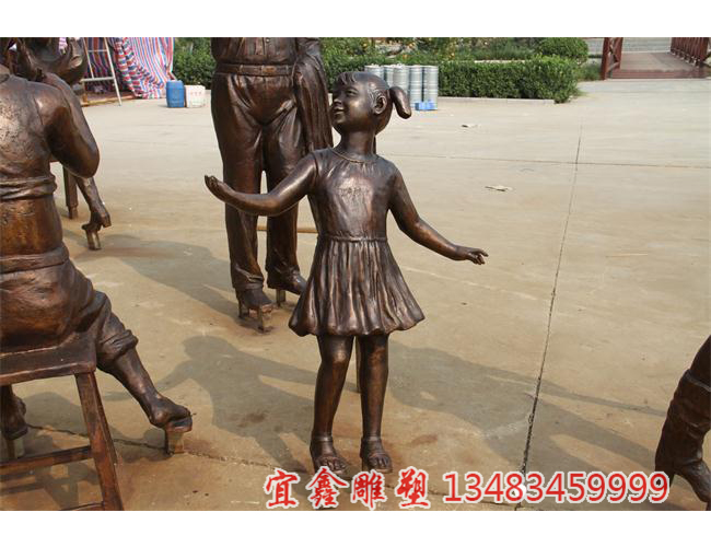 商业街精选-小女孩铜雕